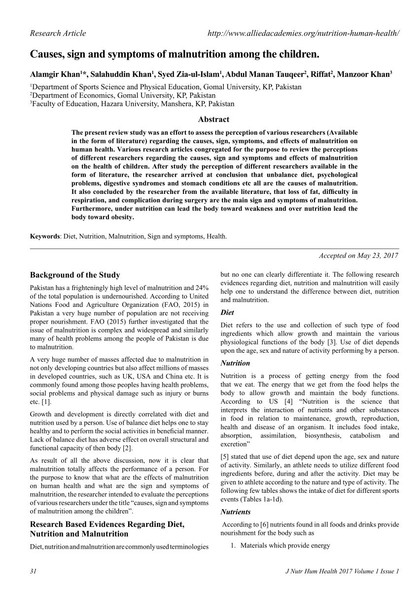 child malnutrition case study