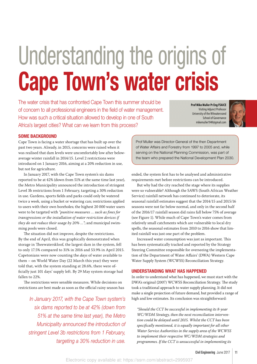 water crisis in south africa essay