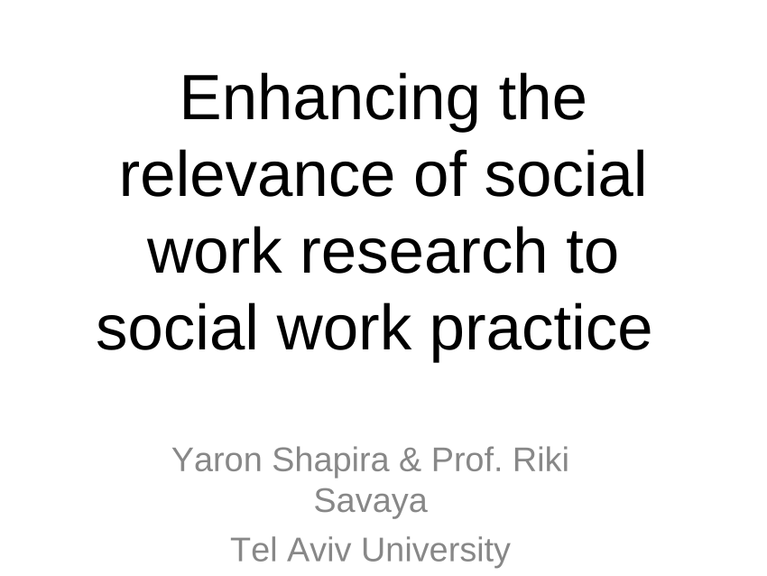 relevance of research to social work