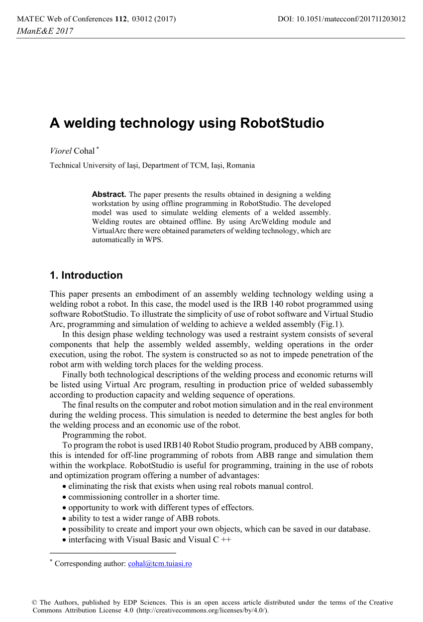 research paper on welding robot