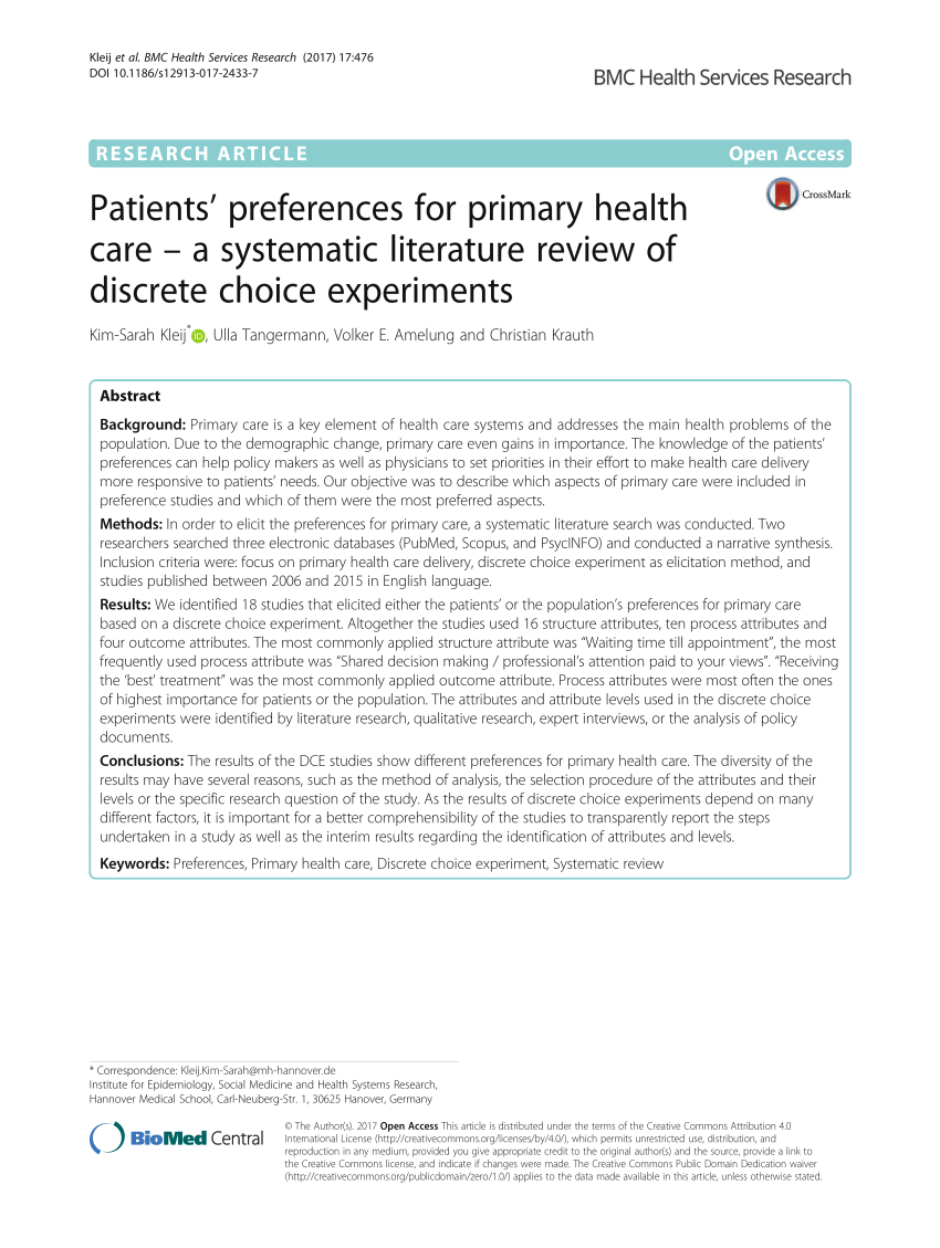 Pdf What Do Patients Want Implementing New Models Of Care In Hard To