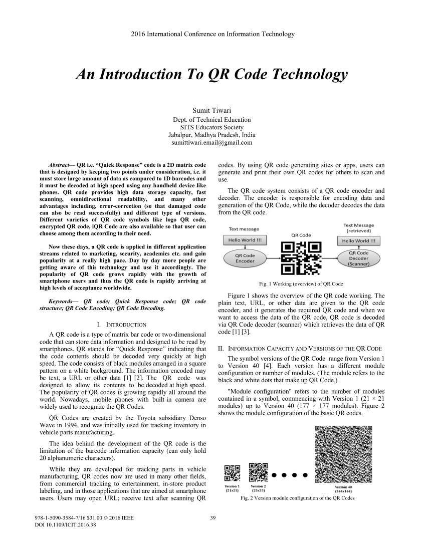 research paper on qr code generator