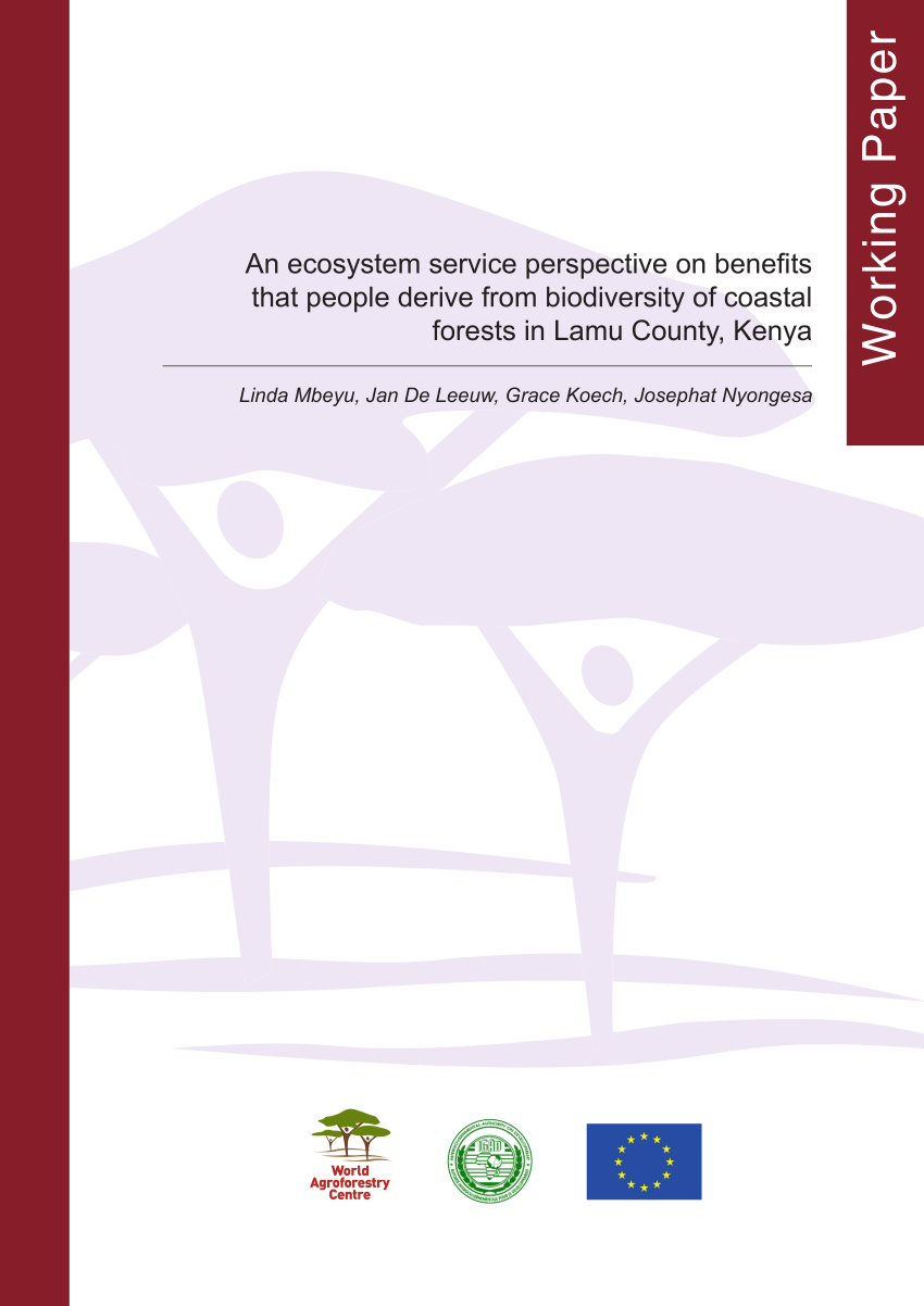 PDF) An ecosystem service perspective on benefits that people ...