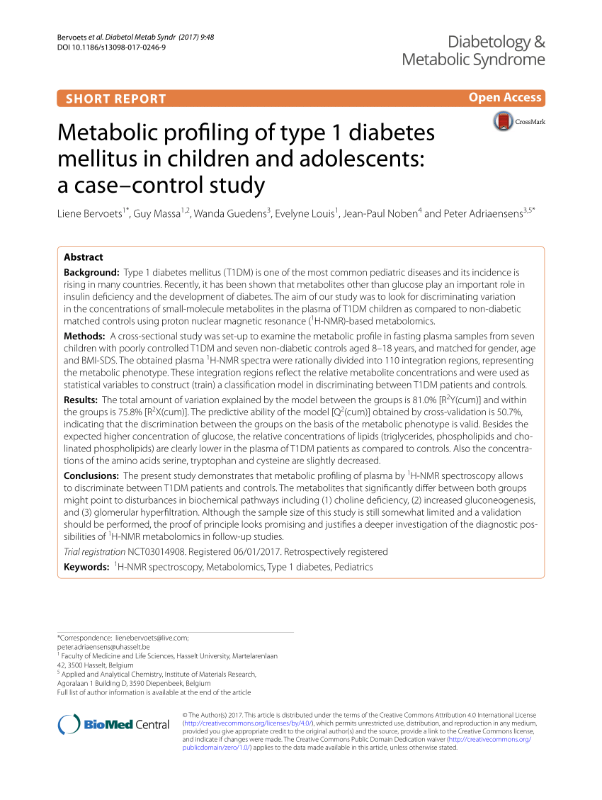 metabolism type 1 diabetes mellitus management part 1 case study