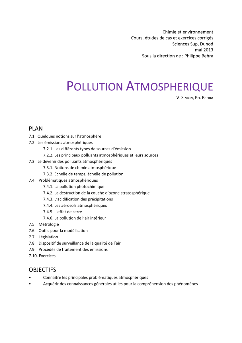 Pdf Pollution Atmospherique