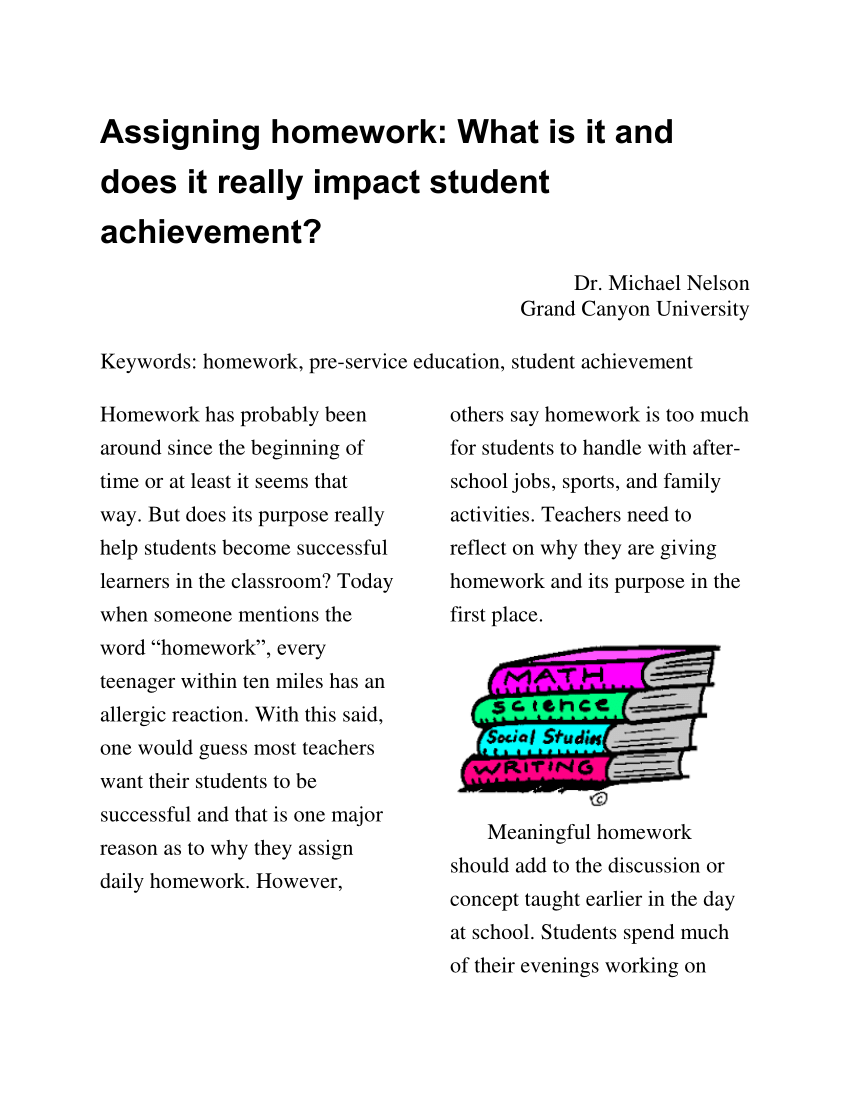 impact of homework on student achievement