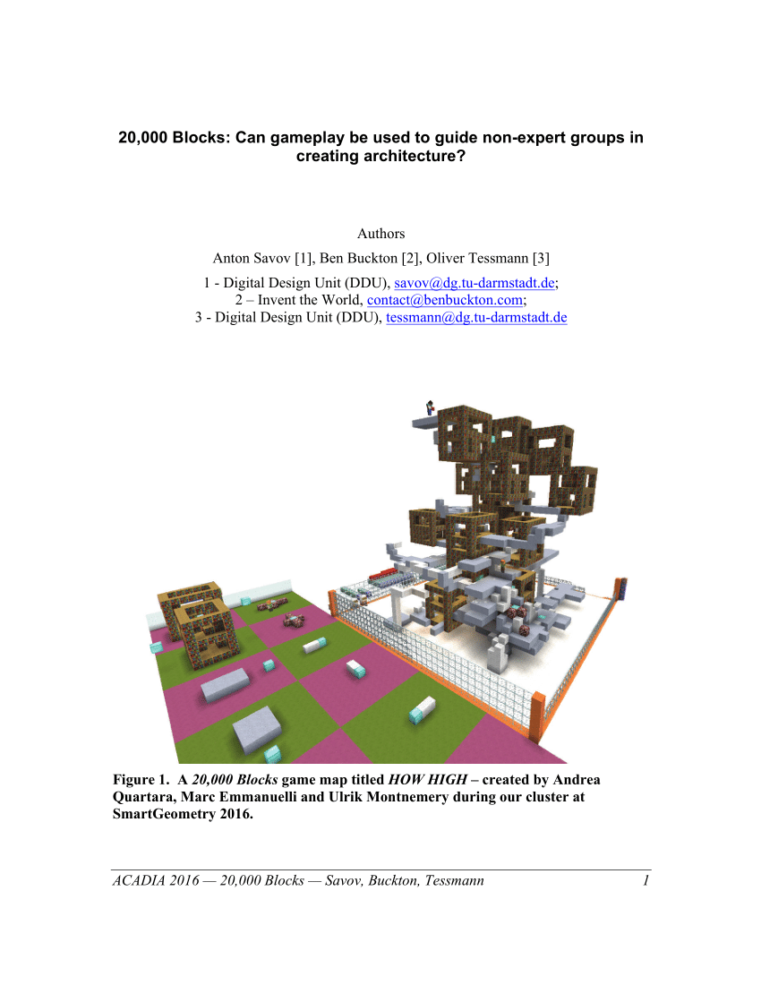 Pdf 000 Blocks Can Gameplay Be Used To Guide Non Expert Groups In Creating Architecture
