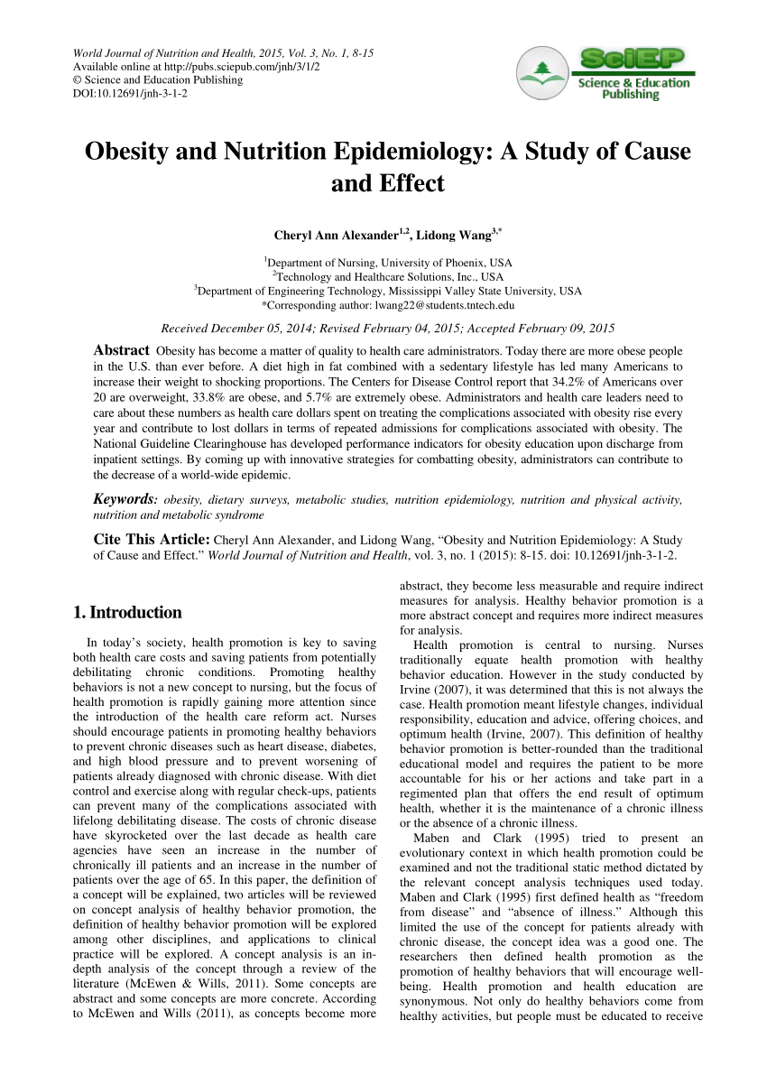 cause and effect essay of obesity