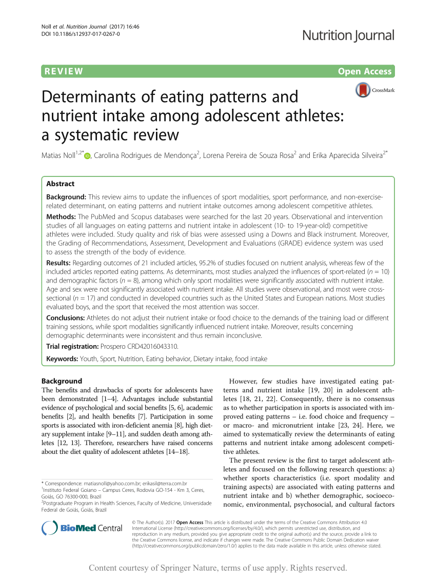 (PDF) Determinants of eating patterns and nutrient intake among ...