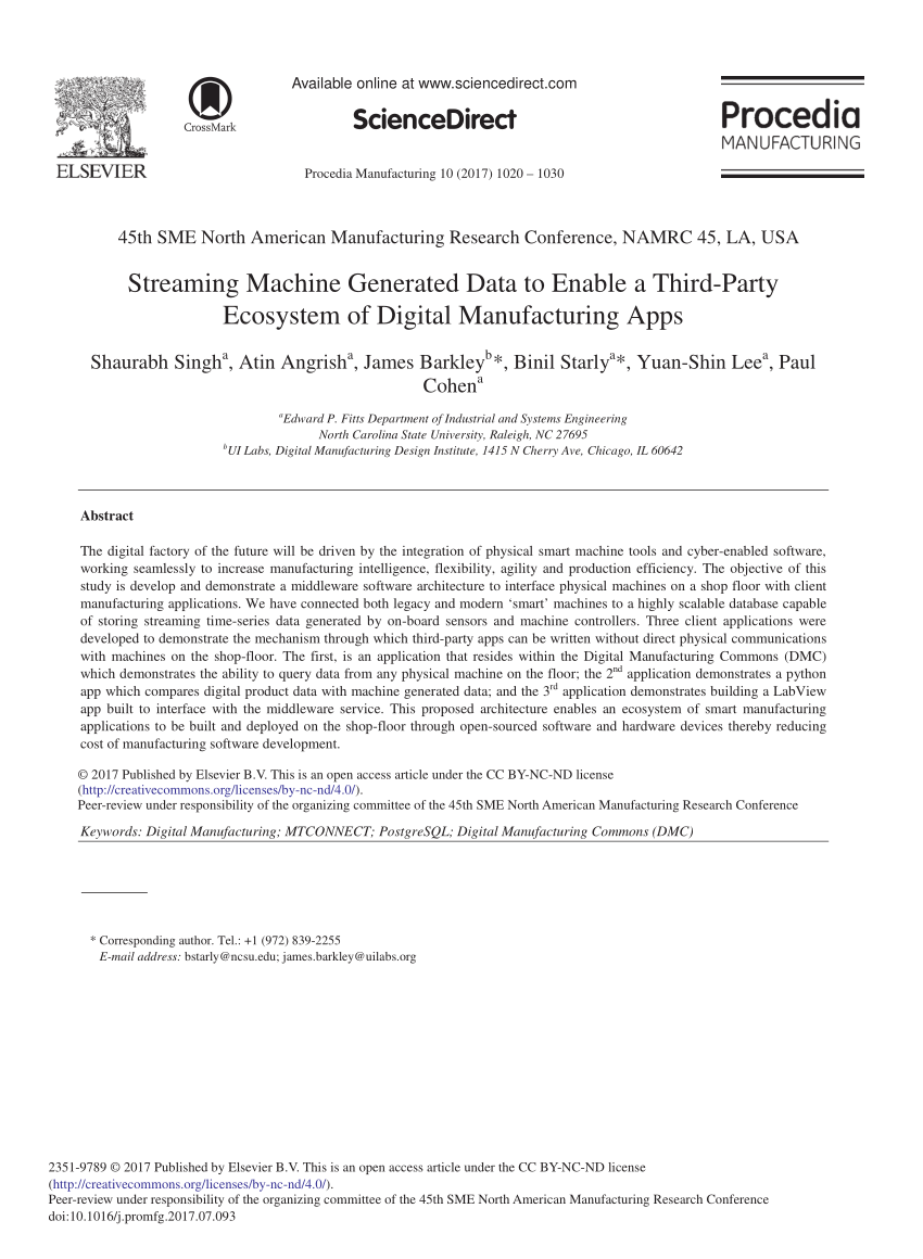 (PDF) Streaming Machine Generated Data to Enable a ThirdParty