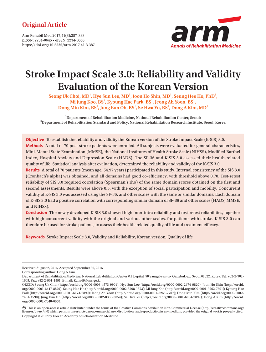 mmse reliability and validity