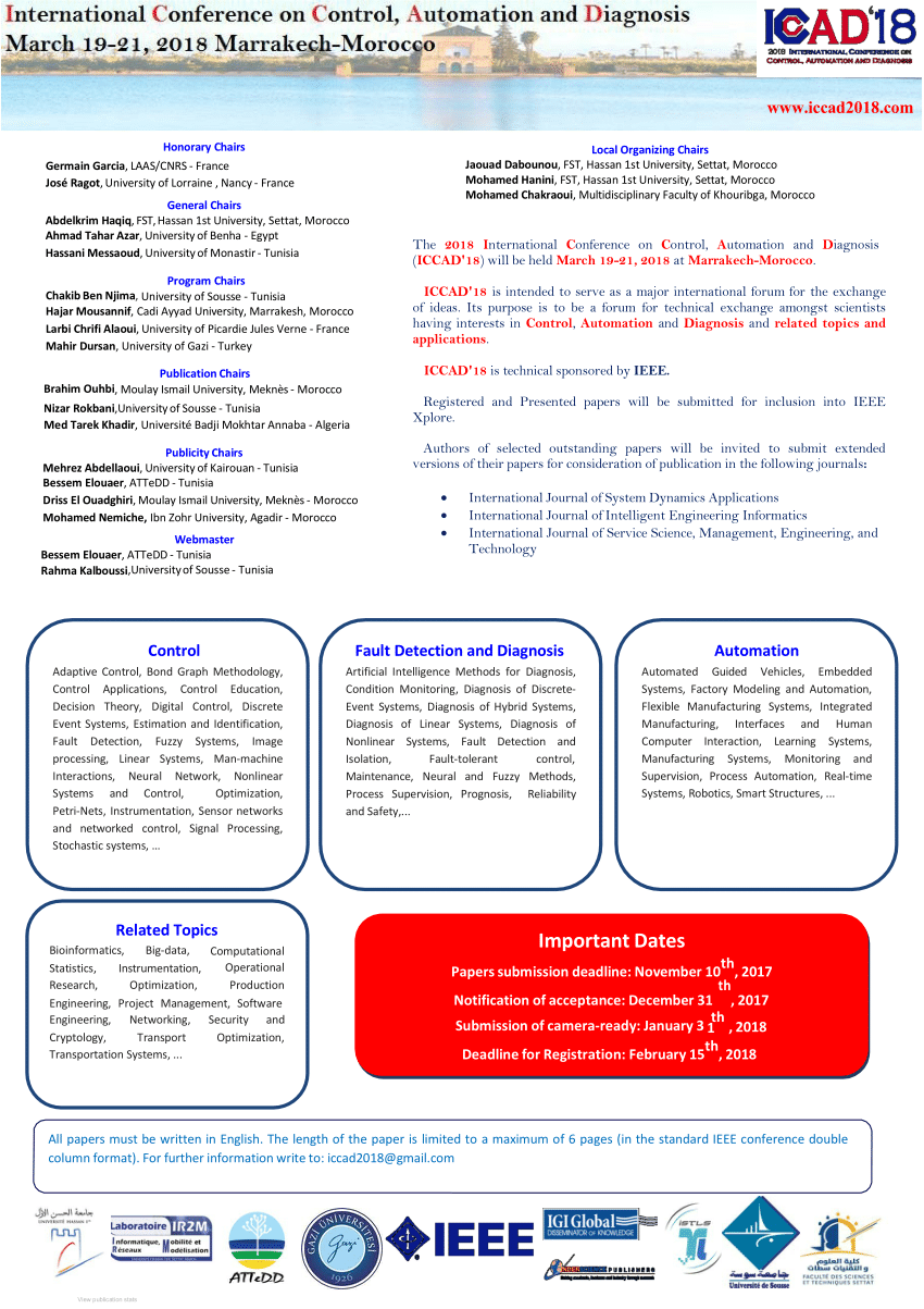 Pdf Iccad 18 Ieee International Conference On Control Automation And Diagnosis