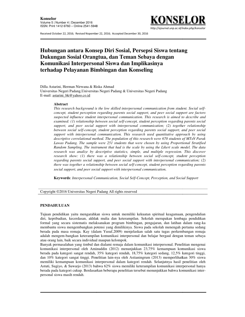 PDF Hubungan Antara Konsep Diri Sosial