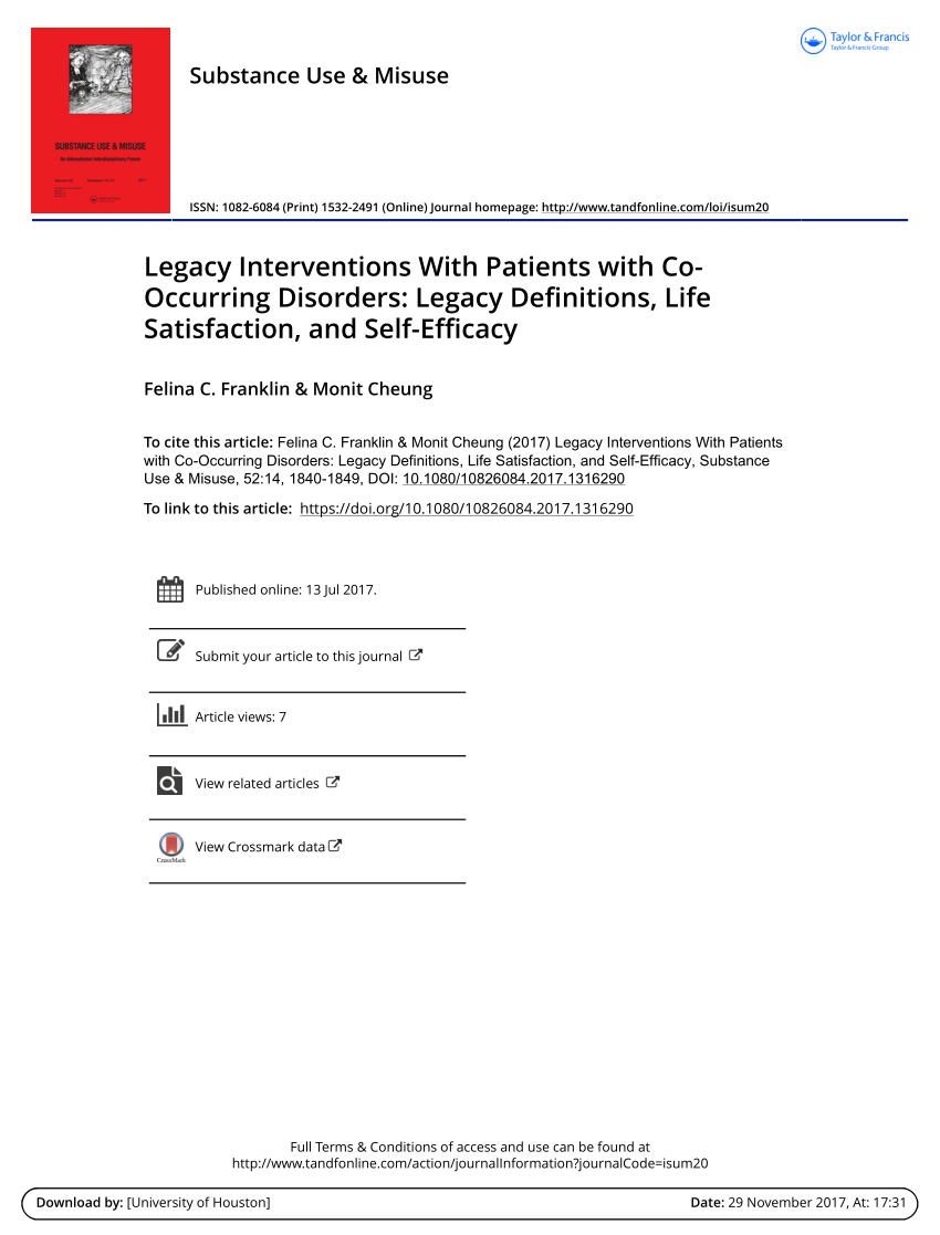 pdf) legacy interventions with patients with co-occurring disorders