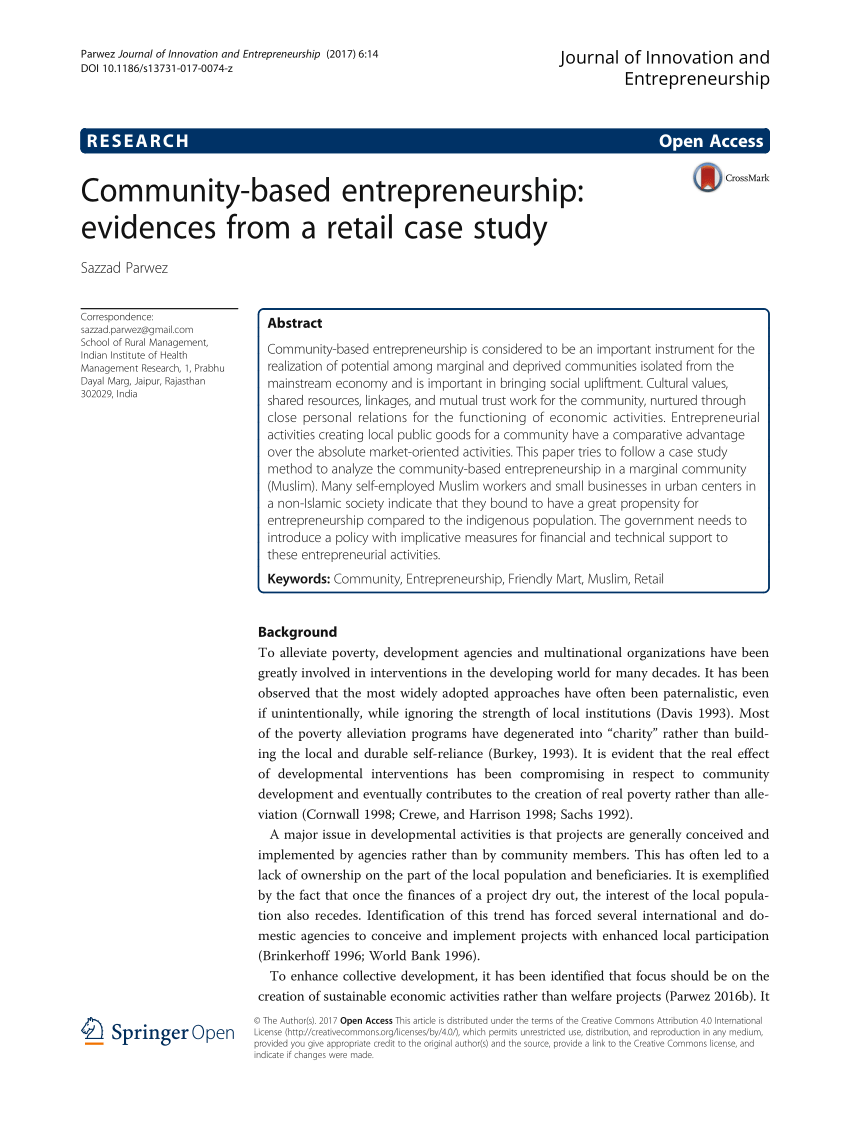 a case study on entrepreneurship