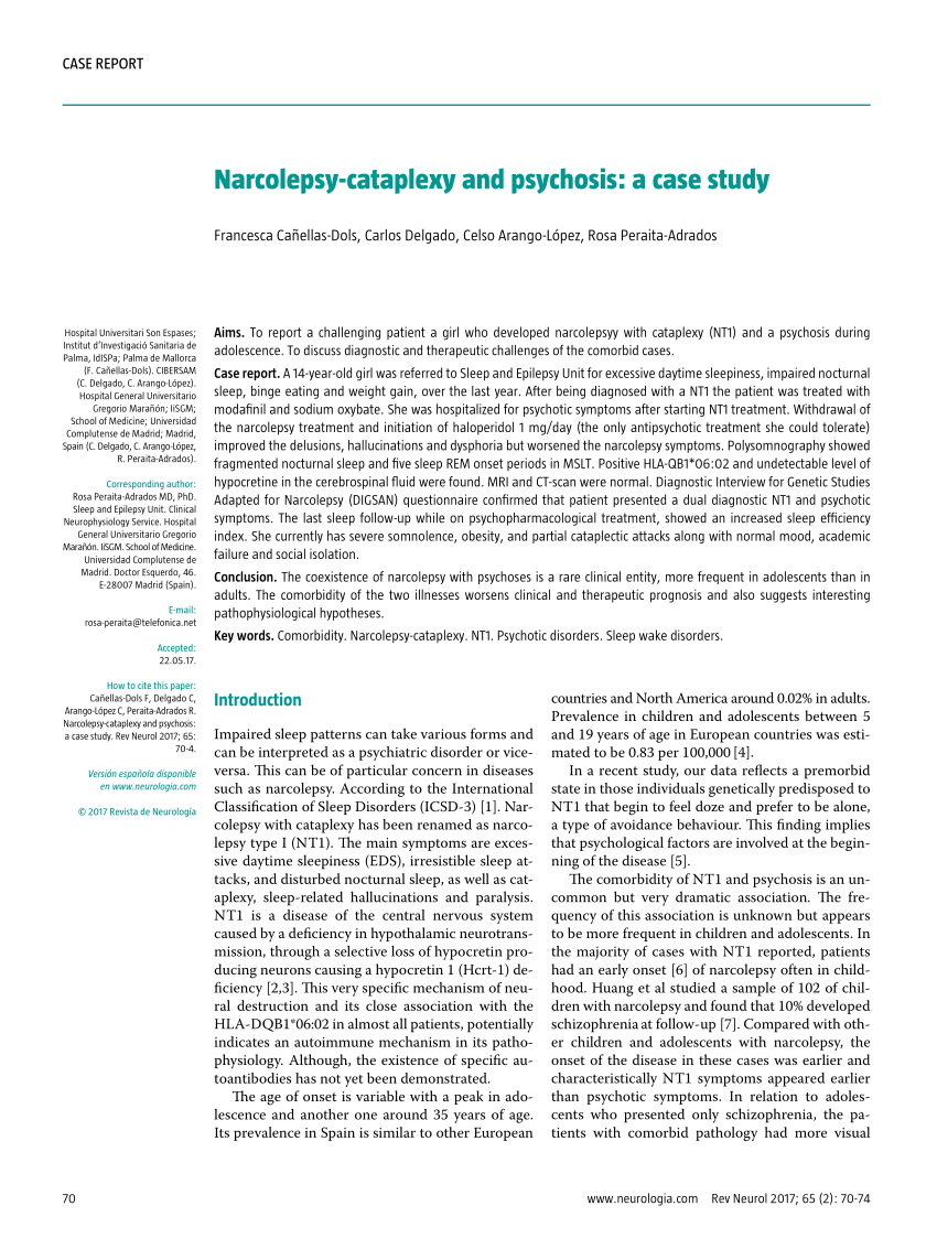 rheumatoid arthritis narcolepsy cataplexy
