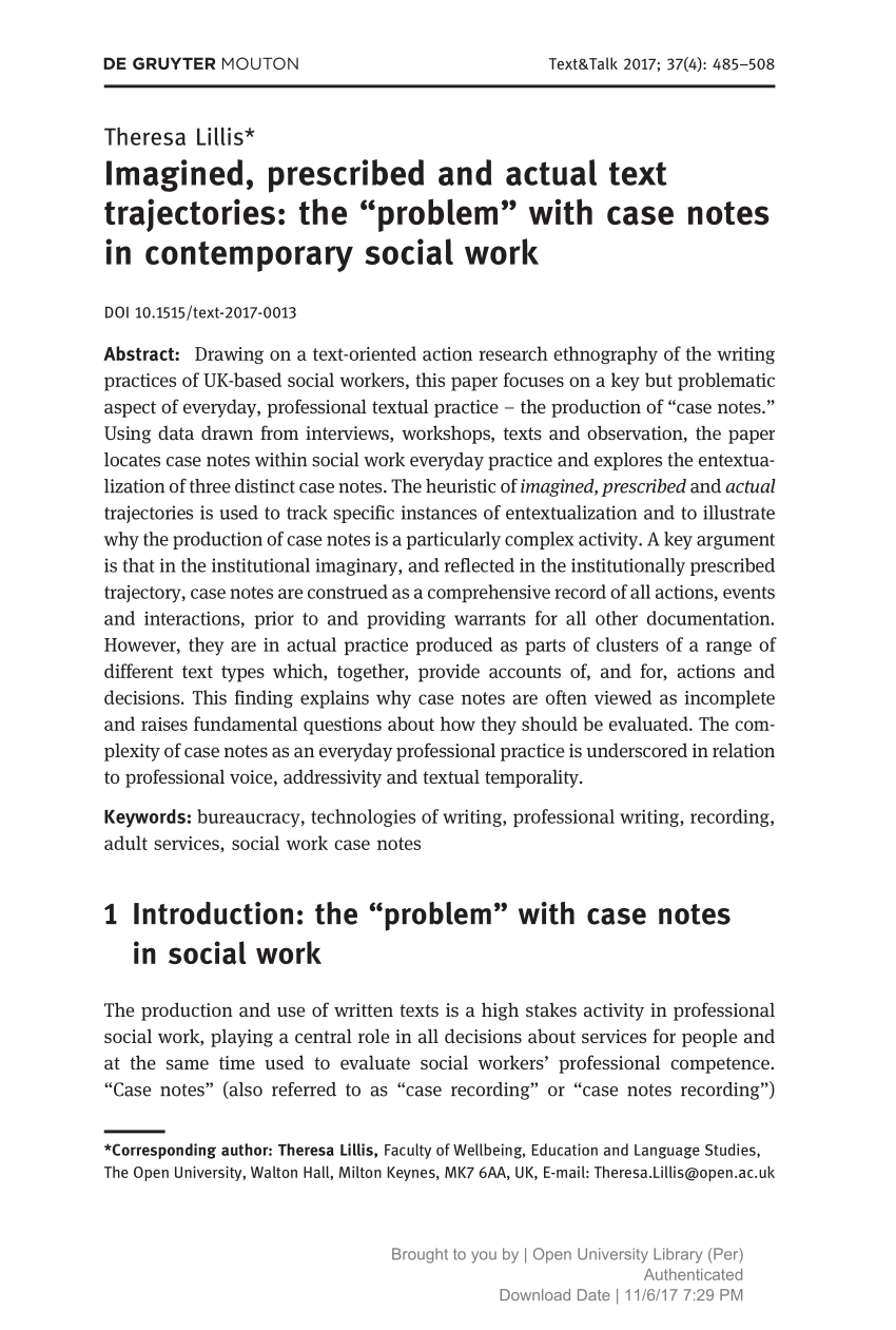 social work case study essay