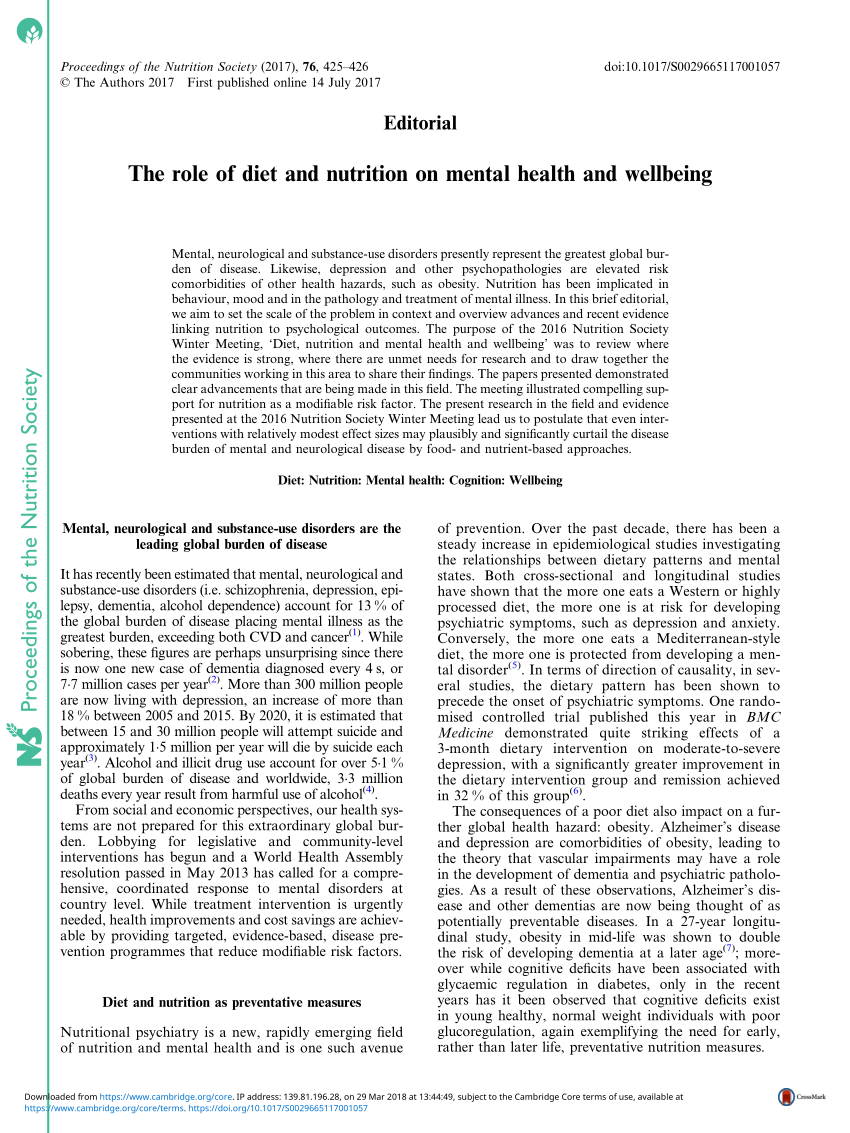 research paper on diet and health