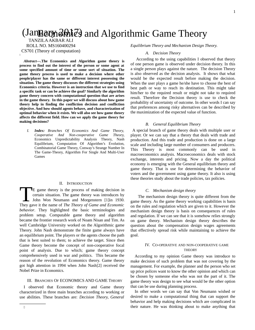 research paper economics example
