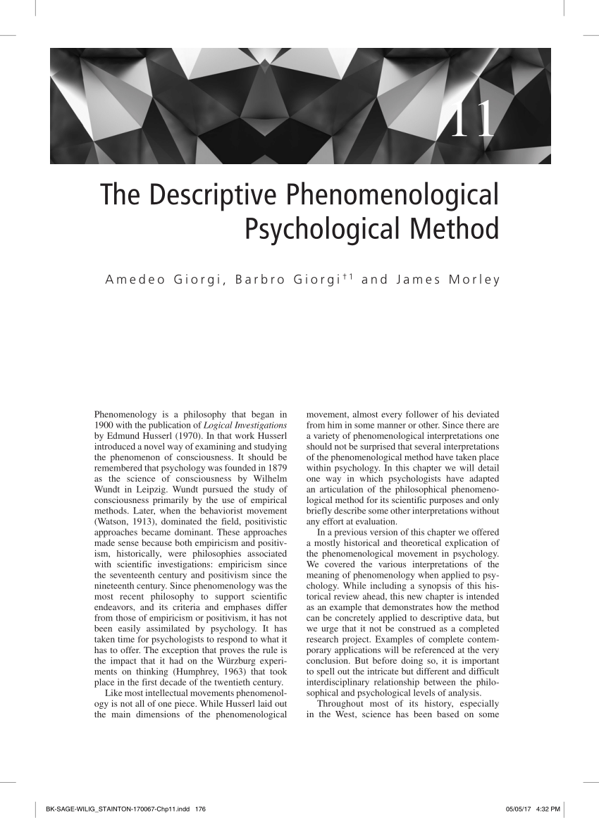 (PDF) The Descriptive Phenomenological Psychological Method