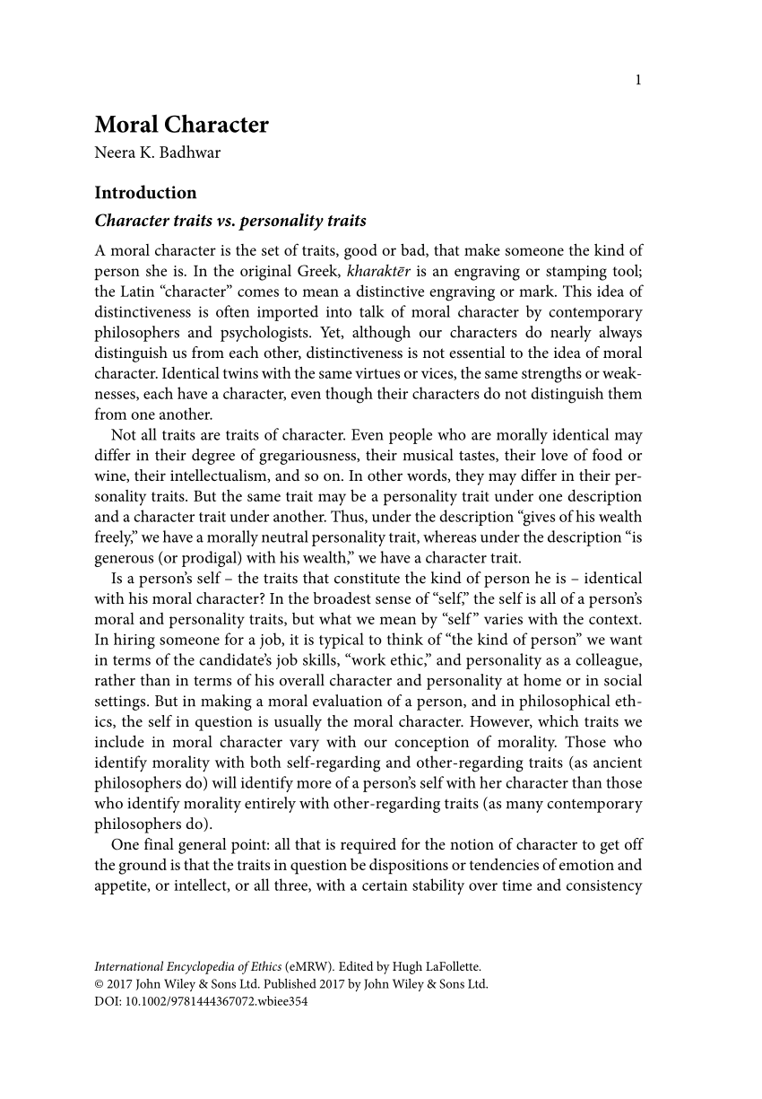 Pdf Abstract Of Moral Character