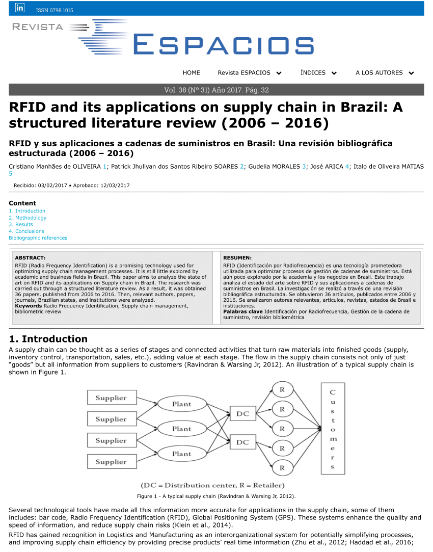 PDF) RFID and its applications on supply chain in Brazil: A