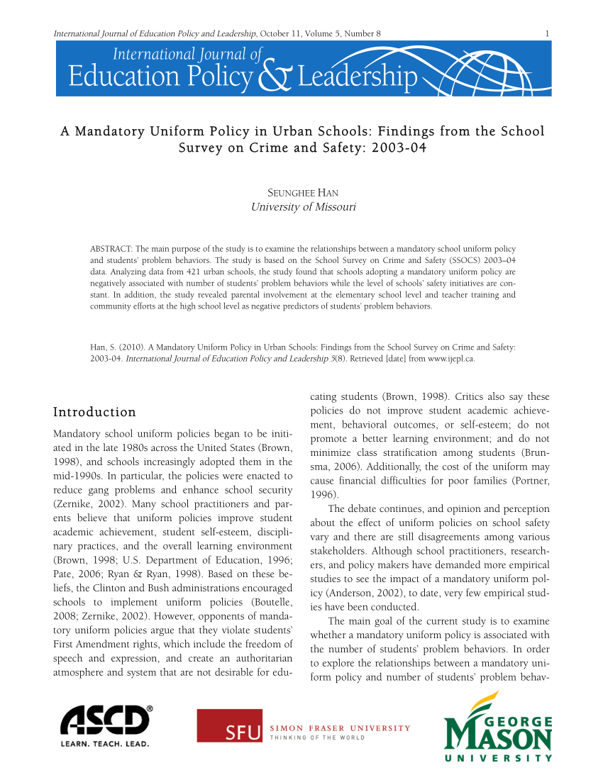 school uniform research paper pdf