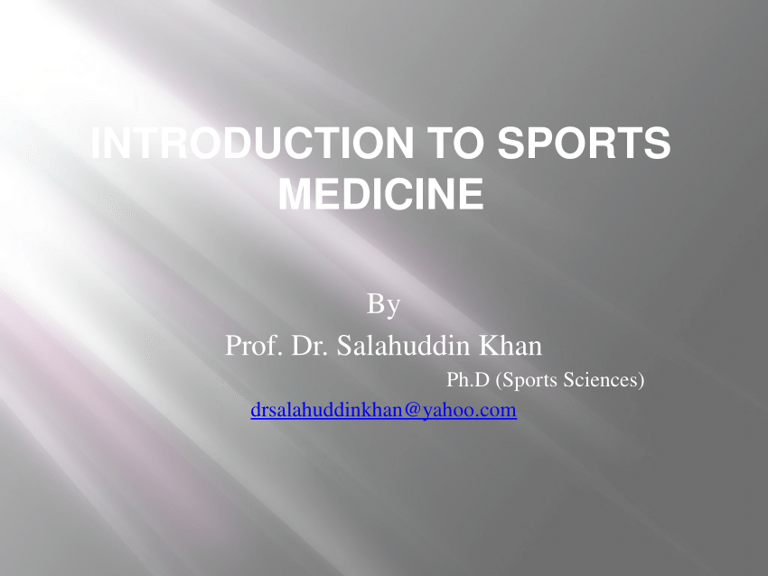 Pdf Introduction To Sports Medicine