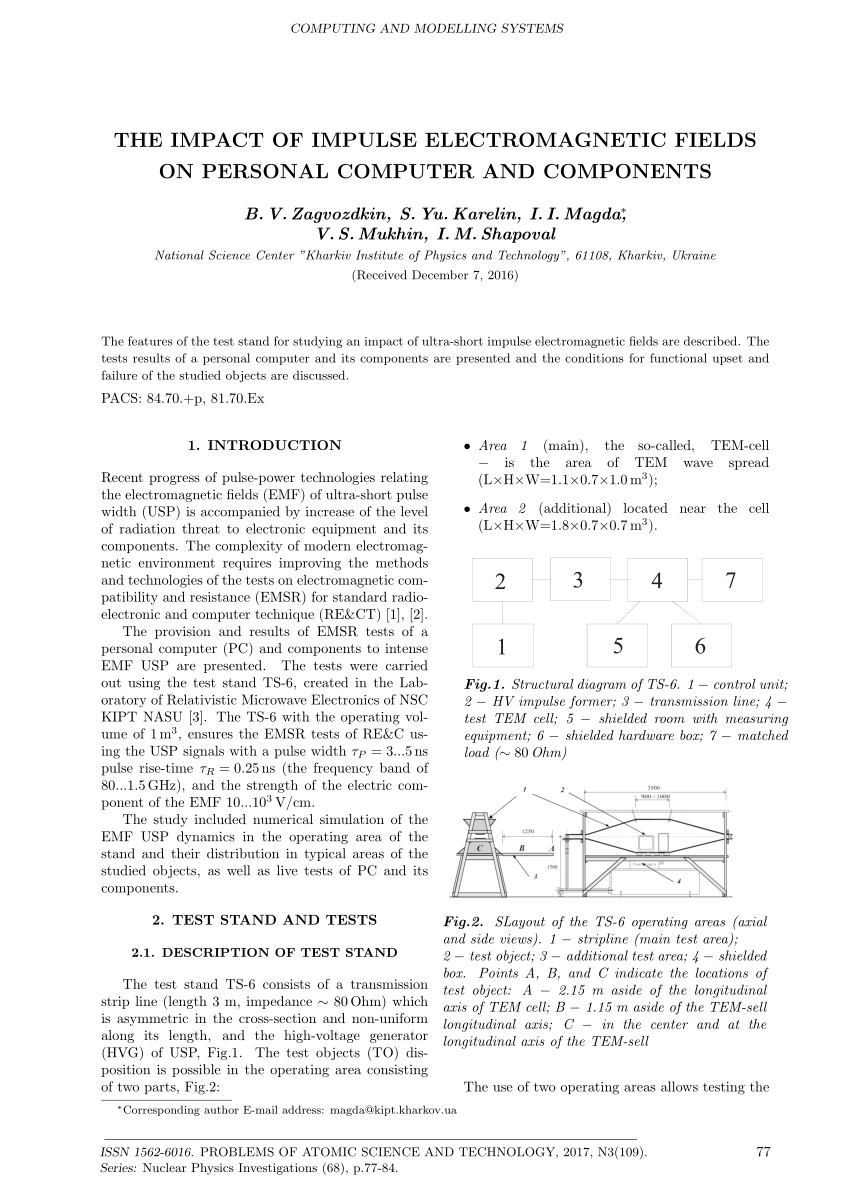 Pdf The Impact Of Impulse Electromagnetic Fields On Personal Computer And Components