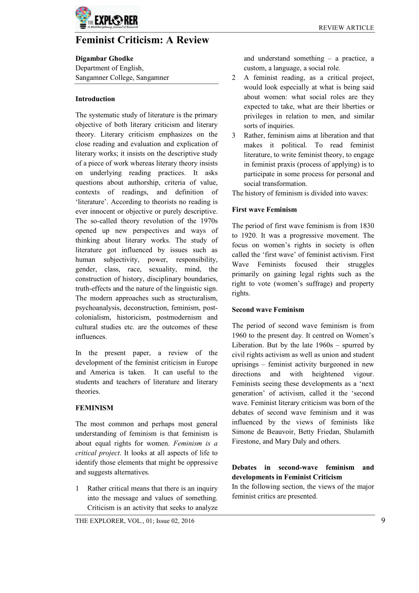 feminist criticism essay pdf