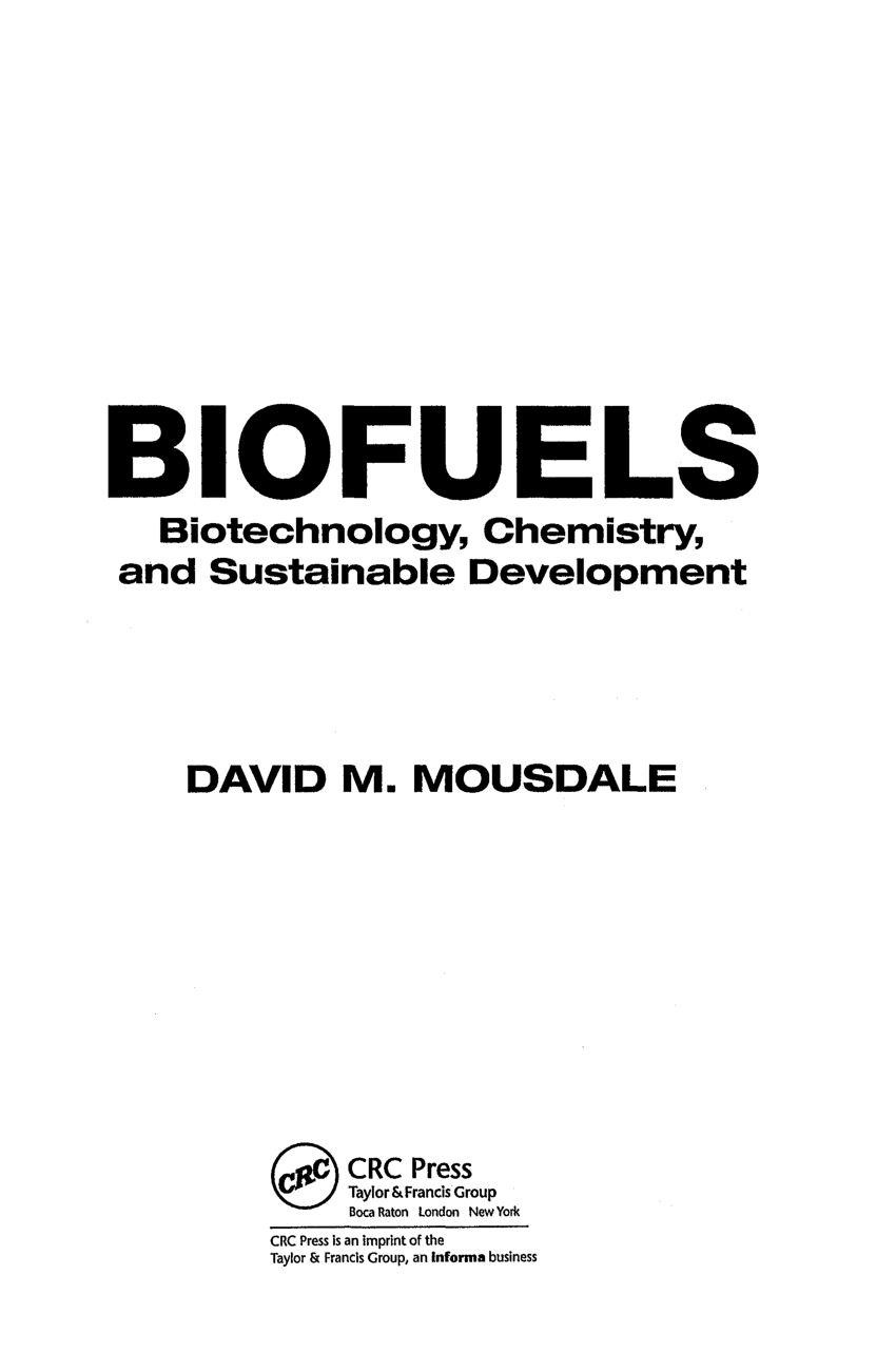 (PDF) BIOFUELS Biotechnology, Chemistry, and Sustainable ...