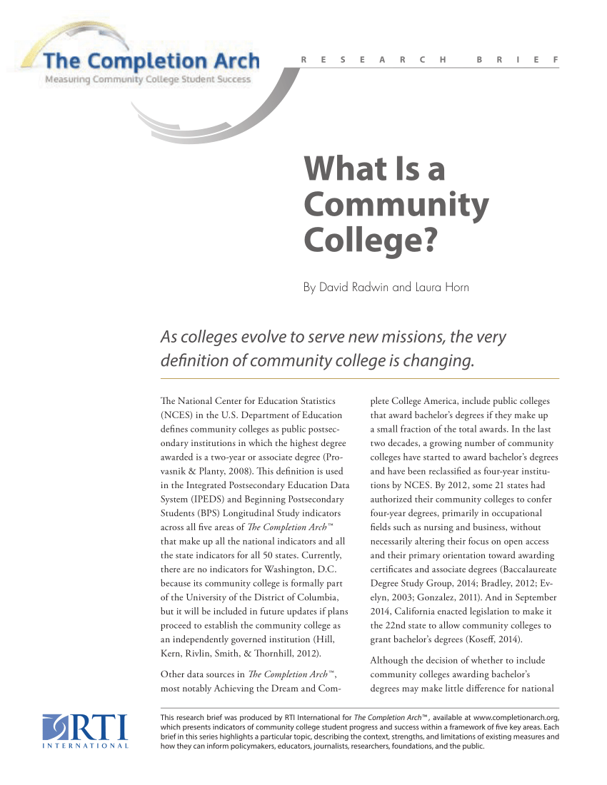 What Is a Community College?