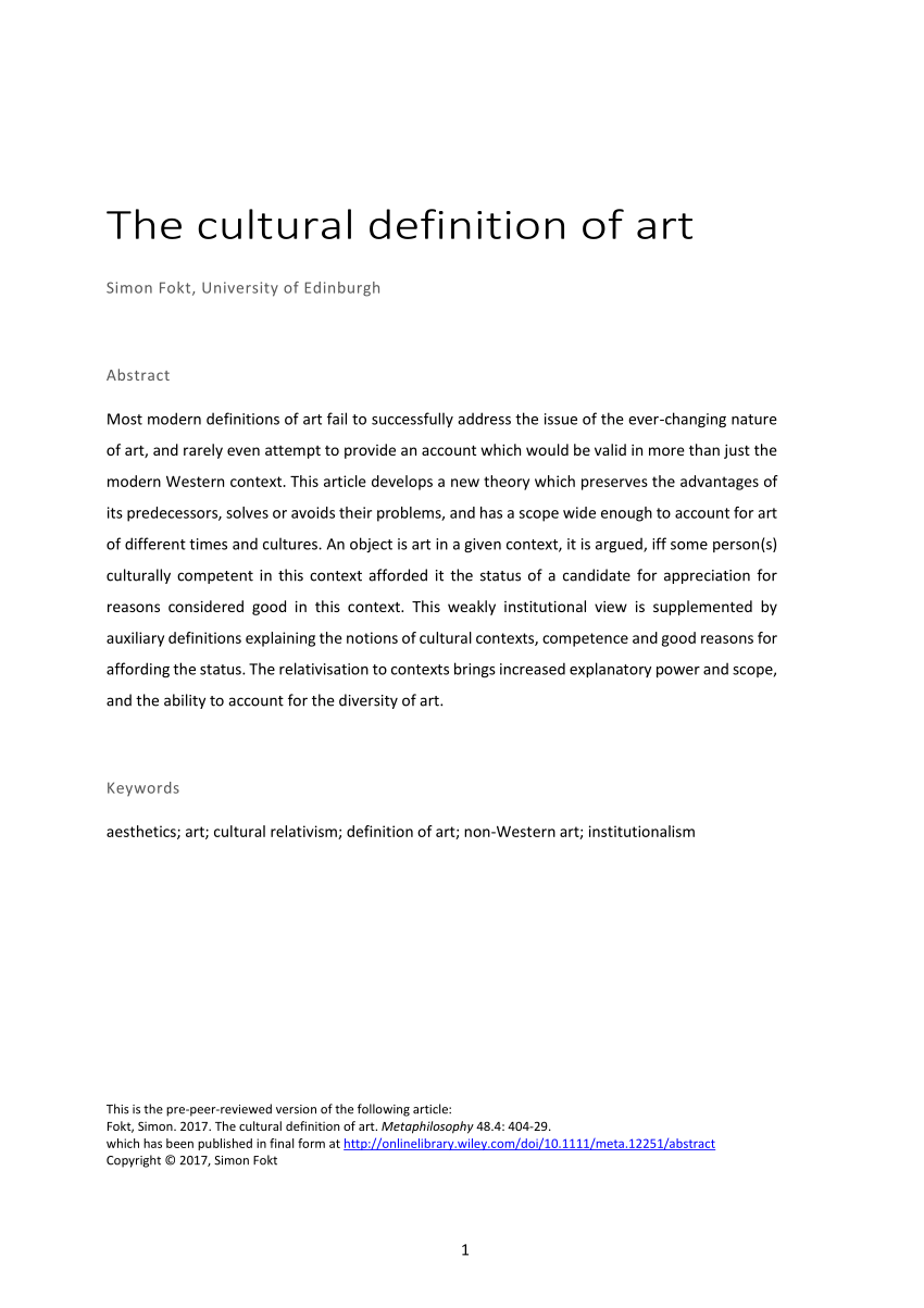 What Is the Definition of Art?