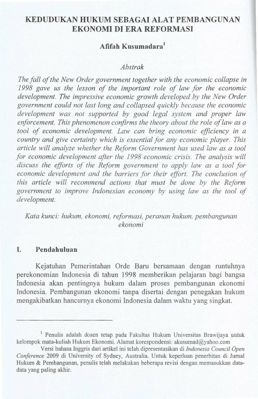 Pembangunan Ekonomi Di Indonesia