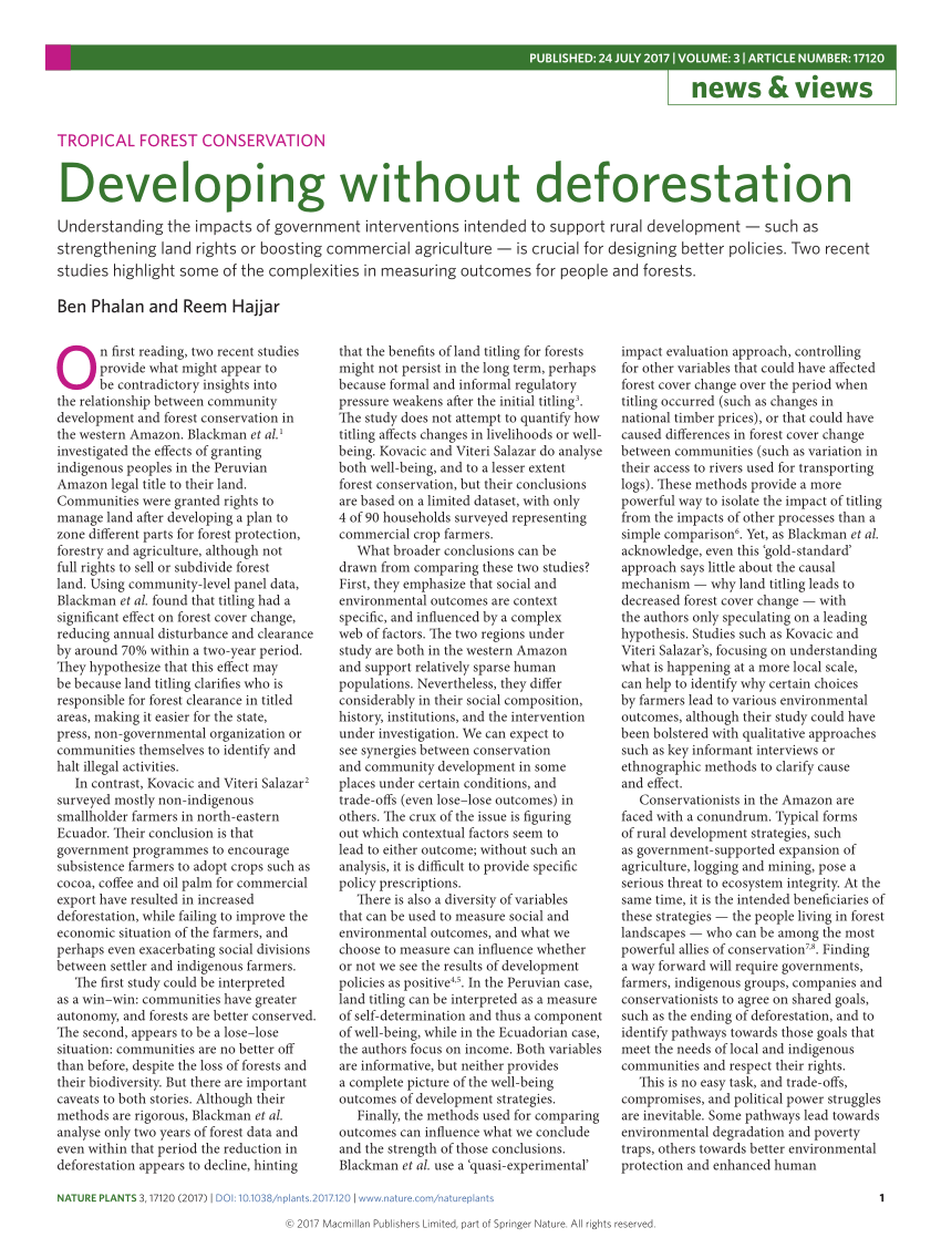 research proposal on deforestation pdf