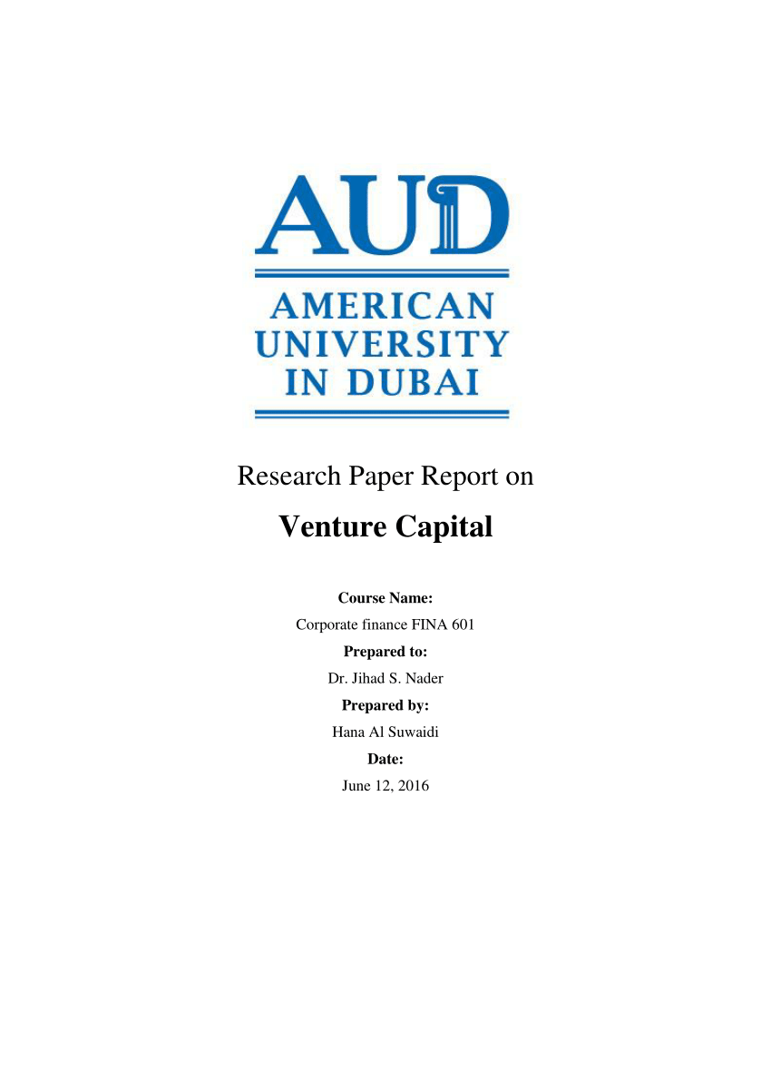 research paper of venture capital