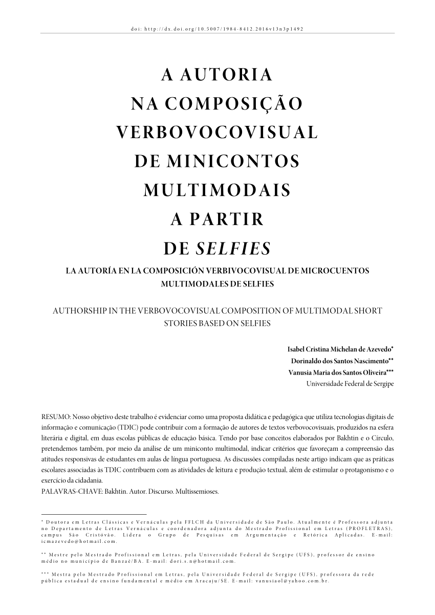 PDF) GERAÇÃO SELFIE: REDES SOCIAIS E A CONSTRUÇÃO DE OUTROS JEITOS DE  EXISTIR