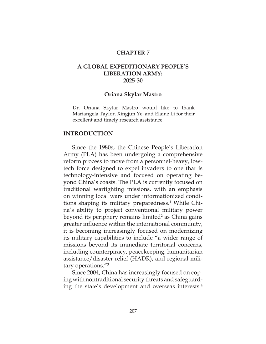 (PDF) A Global Expeditionary PLA 20252030