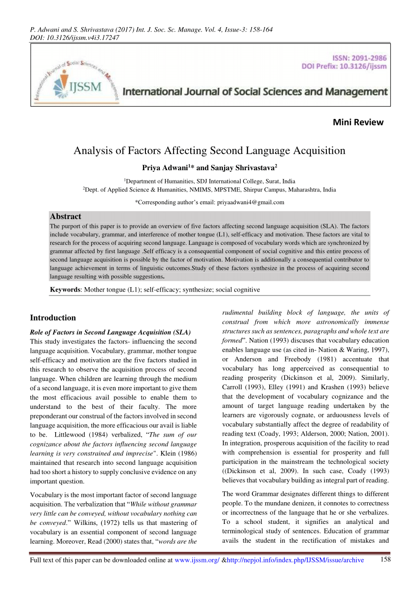 Analyse The Factors That Affect Childrens Language