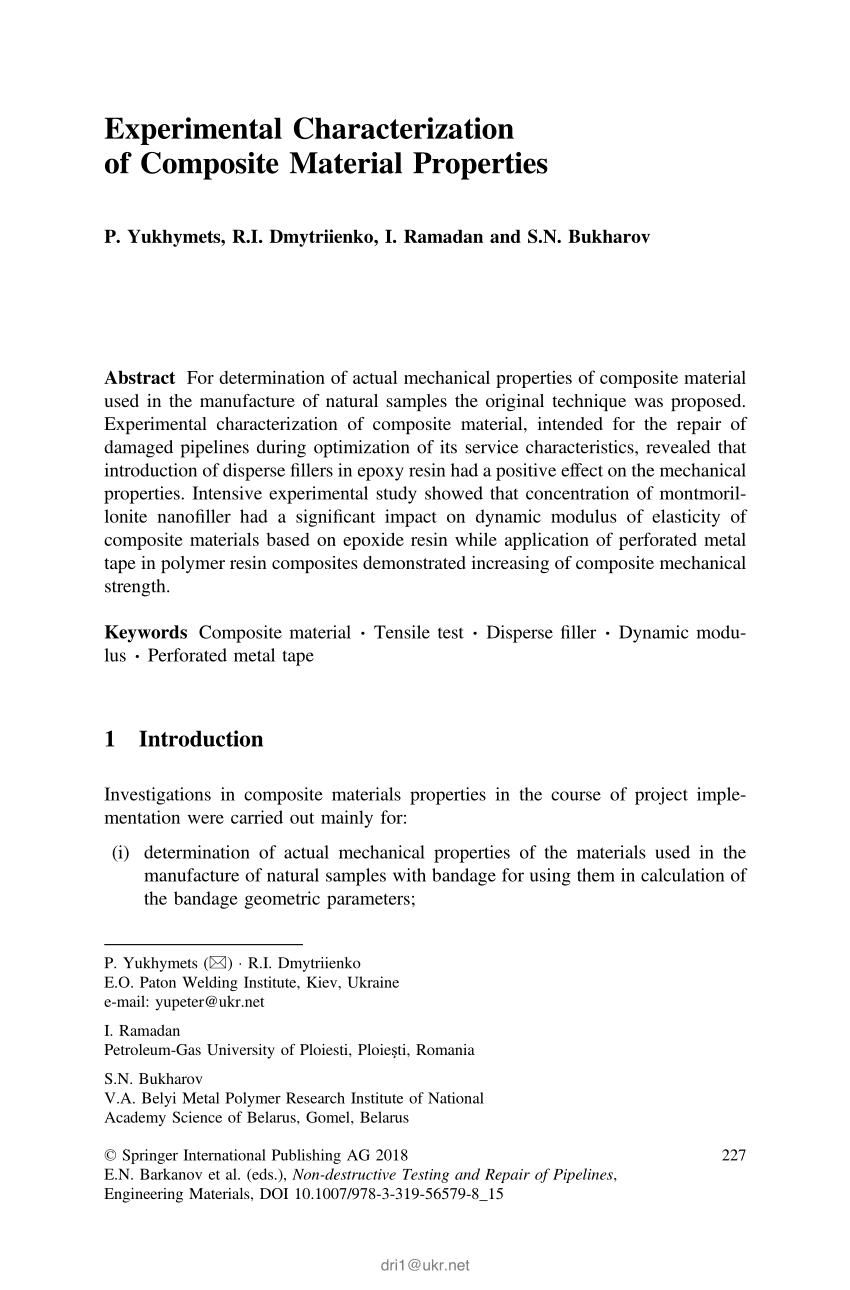 PDF) Experimental Characterization of Composite Material Properties