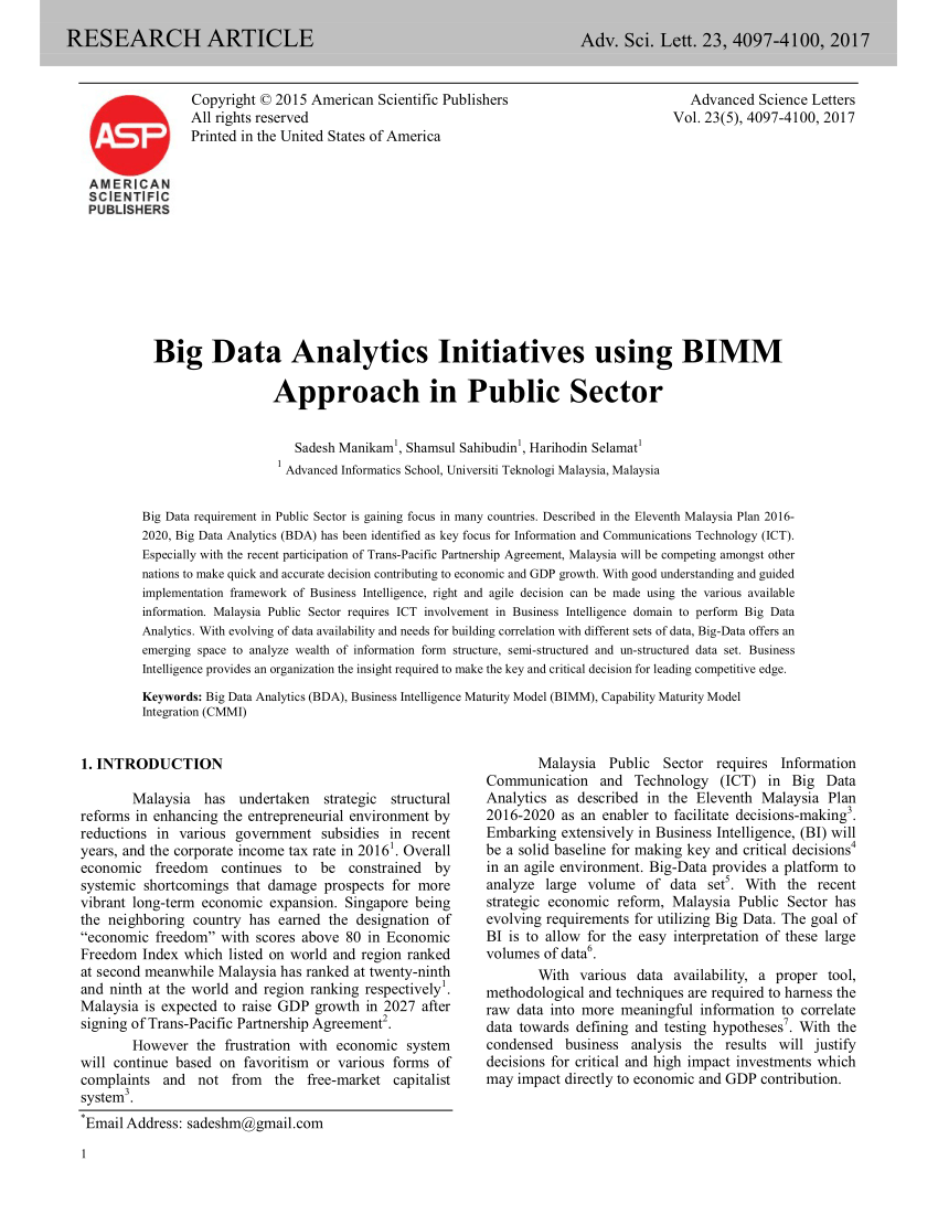 (PDF) Big Data Analytics Initiatives Using Business ...