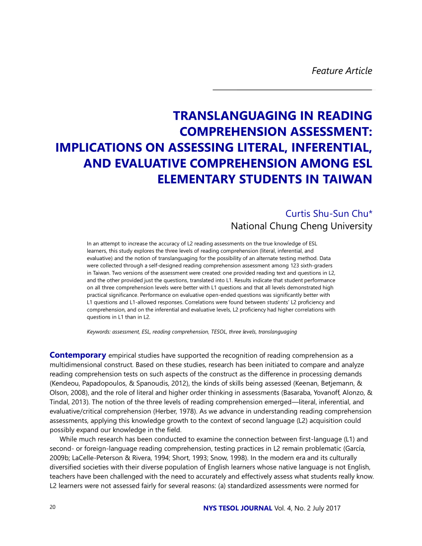 pdf translanguaging in reading comprehension assessment implications