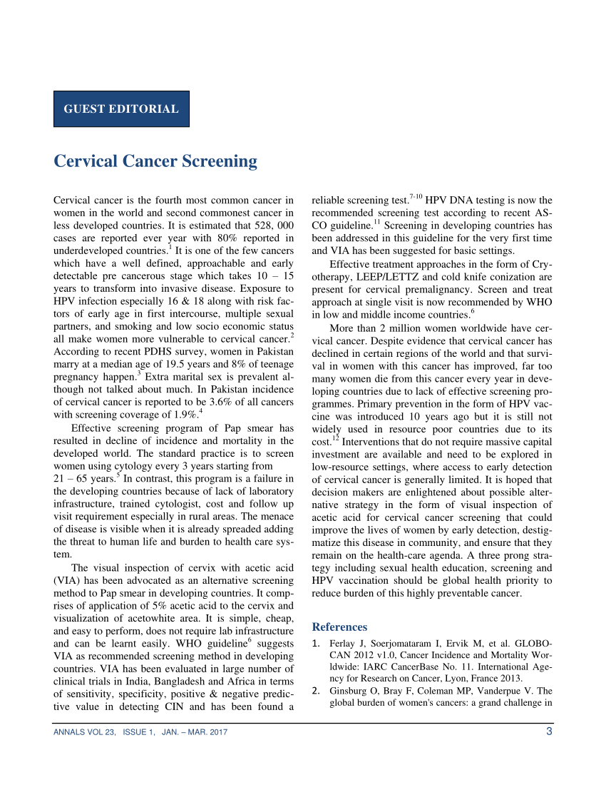 thesis on cervical cancer screening