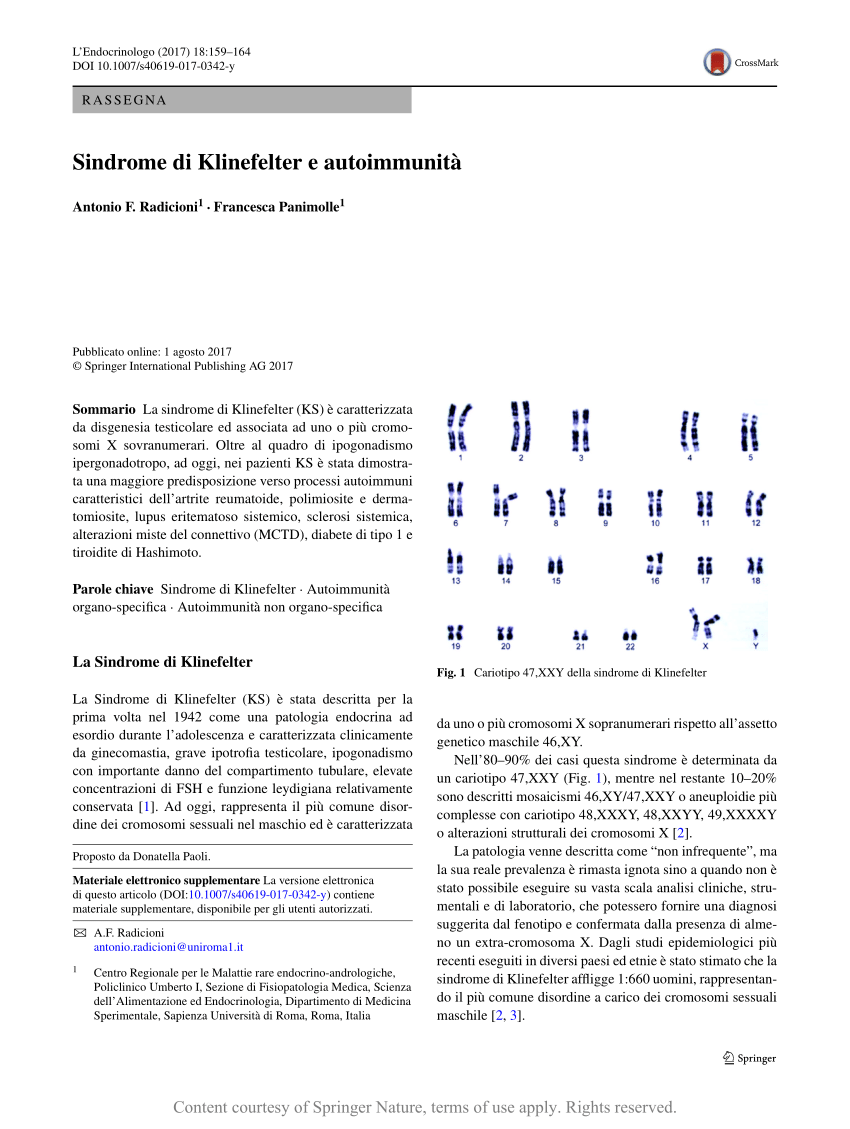 Sindrome Di Klinefelter E Autoimmunità Request Pdf 6217