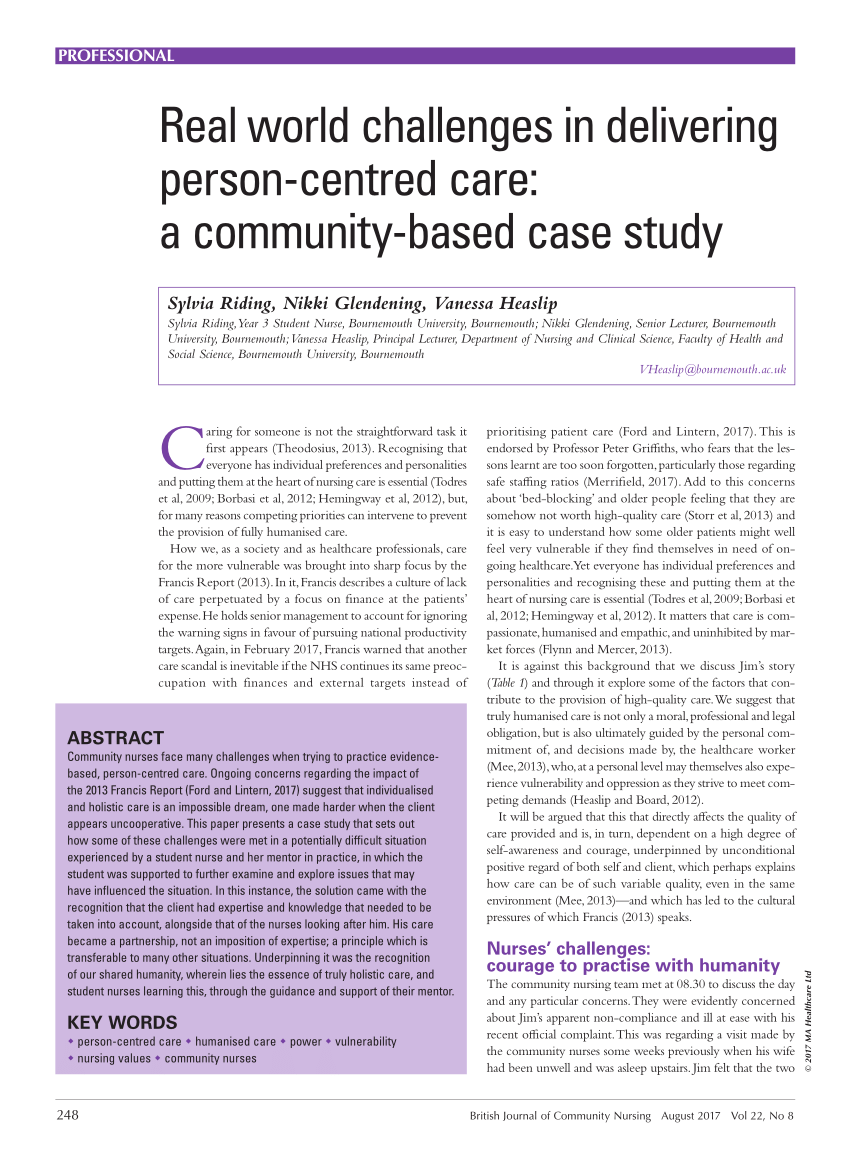 case study of person centred care