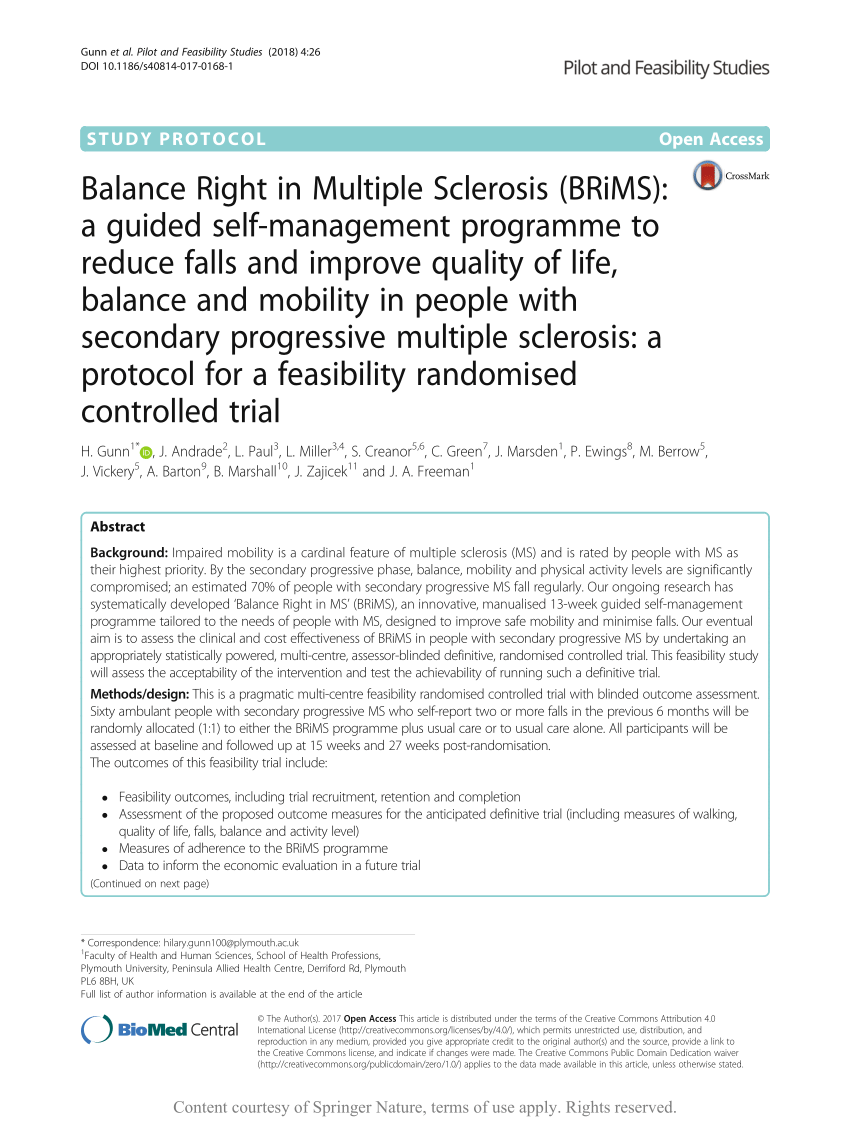 (PDF) Balance Right in Multiple Sclerosis (BRiMS): A guided self ...