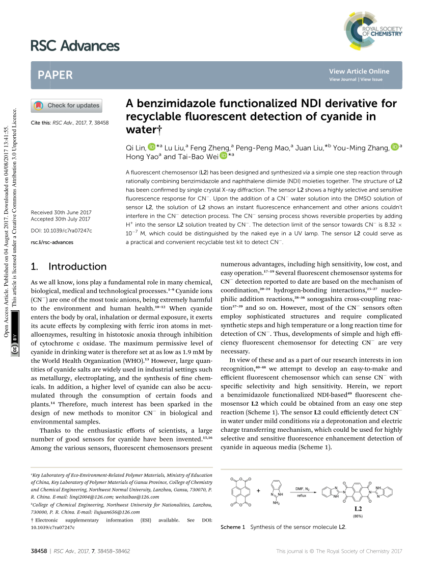 Triarylborane Substituted Naphthalimide As A Fluoride And