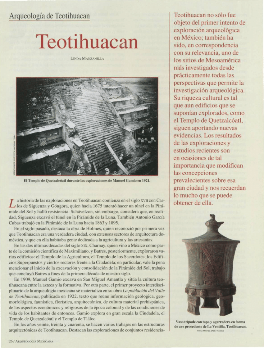 Pdf Manzanilla 1998 Teotihuacan Arqueologia Mexicana 30