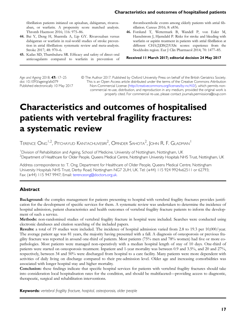 PDF) Patient Characteristics And Fracture Outcomes In Patients