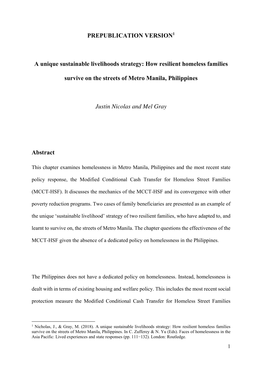 homelessness research paper thesis